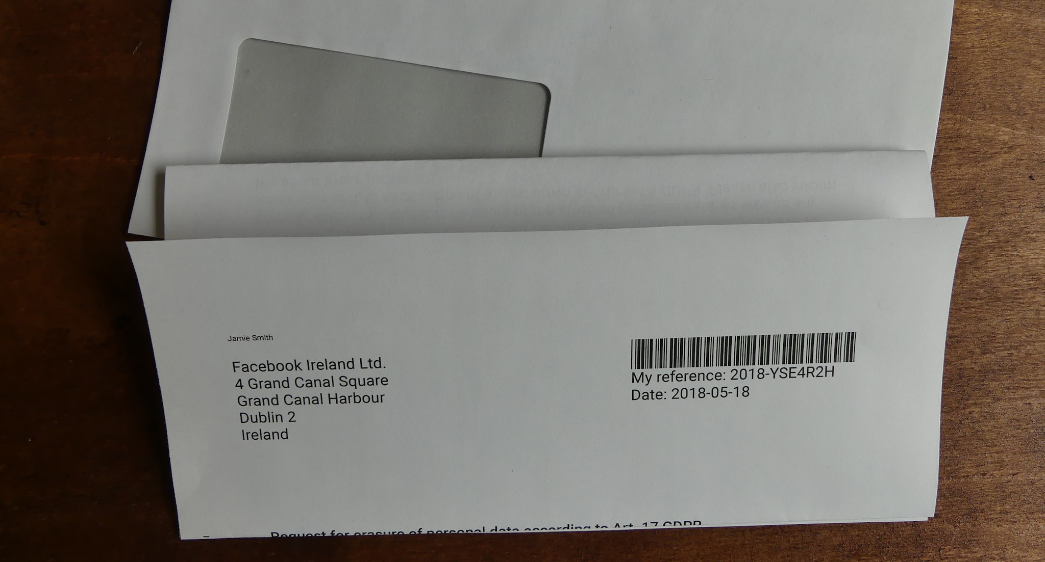 Sample letter for erasure requests as per Art. 17 GDPR (“right to be forgotten”)